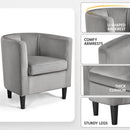 Gray Velvet Barrel Accent Chairs Set of 2 18.5x19.7in Seats