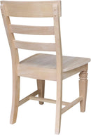 Two Java Dining Chairs Unfinished Parawood 225 Lb Capacity