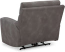 Dark Brown Faux Leather Wall Hugger Power Recliner Headrest