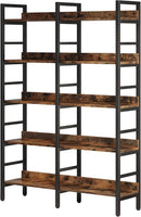 Rustic Brown 5 Tier Etagere Bookcase 71 In High 47 In Wide