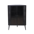 Modern 3-Tier Corner Storage Cabinet with Tempered Glass Doors, Removeable Shelves & Metal Frame - Freestanding Space-Saving Organizer for Bathroom, Kitchen, Bedroom, Living Room, or Small Spaces
