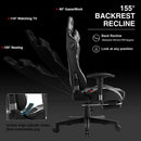 Gaming Chair With Bluetooth Speakers And Footrest Blue