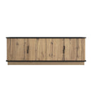 Natural Wood Grain Four-Door MDF TV Cabinet, An Ideal Choice for TV And Item Storage in Modern Homes, A Perfect Blend of Nordic And Modern Minimalist Styles, With Dimensions of 55*15.7*18.9 inches