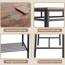 Industrial Dining Room Table Set For Four Rustic Brown