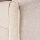 Compact Fabric Recliner Set Of 2 In Beige And Dark Brown