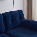Modern Velvet L Shaped Sectional Sofa for Living Room and Bedroom, Blue, 82.6 Inch