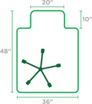 Office Chair Mat 36x48 Clear For Low Pile Carpet Use