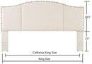 Elegant Upholstered King Size Headboard with Nailhead Trim