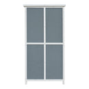 54' Two-Tone Storage Shed - Gray & White Design with Sloped Roof & 5 Customizable Compartments