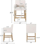 Armga Upholstered 26 Inch Counter Stools Beige Set Of 2