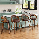 Mid Century Modern Swivel Bar Stools Set of Two