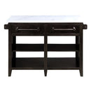 Darwid - Kitchen Island - Marble Top Top & Espresso