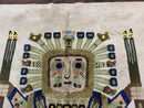 South American Rug 6x7, Unique Native American Design, Ivory, Ecuador Rug, Handmade Wool