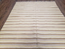 New Indian Striped Blanket, Multicolor Earthern Tones Kilim Rug, Wool Handmade South American Style Blanket, Queen Sized Bedspread 5x8 - 6x8
