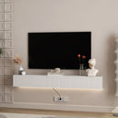 Floating TV Stand Wall Mounted with 16 Color LEDs,69' Modern TV Stand, Floating TV Cabinet Entertainment Center for 55 60 65 Inch TV