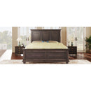 Traditional Town and Country Style Pinewood Vintage King Bed, Rich Brown