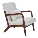 Mid-Century Modern Accent Chair, Arm Chair Living Room Chairs with Pillow Upholstered Reading Chair with Solid Wood Frame & Living Room Bedroom Balcony (beige)
