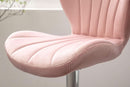 Pink Velvet Adjustable Swivel Barstools Set Of Two