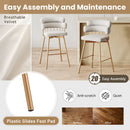 26' Counter Height Bar Stools Set of 2, 180° Swivel Upholstered Barstools with Backs and Metal Legs, Bar Stools for Kitchen Island, Cafe, Pub,