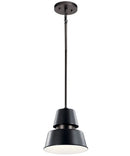 Lozano 9"W 1-Light Black Finish Metal Cone Shade Indoor/Outdoor Pendant Light by Kichler