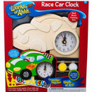 Race Car Clock Unfinished Wooden Craft Kit