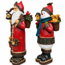Set of 2 Santa and Snowman Christmas Figurines 18 Inches