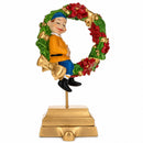 7-Inch Wreath Metal Christmas Stocking Holder Hanger with Elf Design