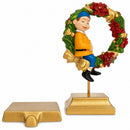 7-Inch Wreath Metal Christmas Stocking Holder Hanger with Elf Design