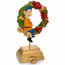7-Inch Wreath Metal Christmas Stocking Holder Hanger with Elf Design