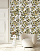 Stylish Beige Floral Wallpaper Vogue High-Quality