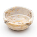 Bianco Giallo Marble Stepped Round Vessel Sink - 16"x16"x9" - Polished