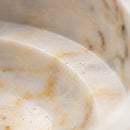 Bianco Giallo Marble Stepped Round Vessel Sink - 16"x16"x9" - Polished