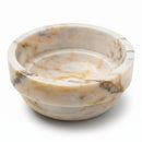 Bianco Giallo Marble Stepped Round Vessel Sink - 16"x16"x9" - Polished