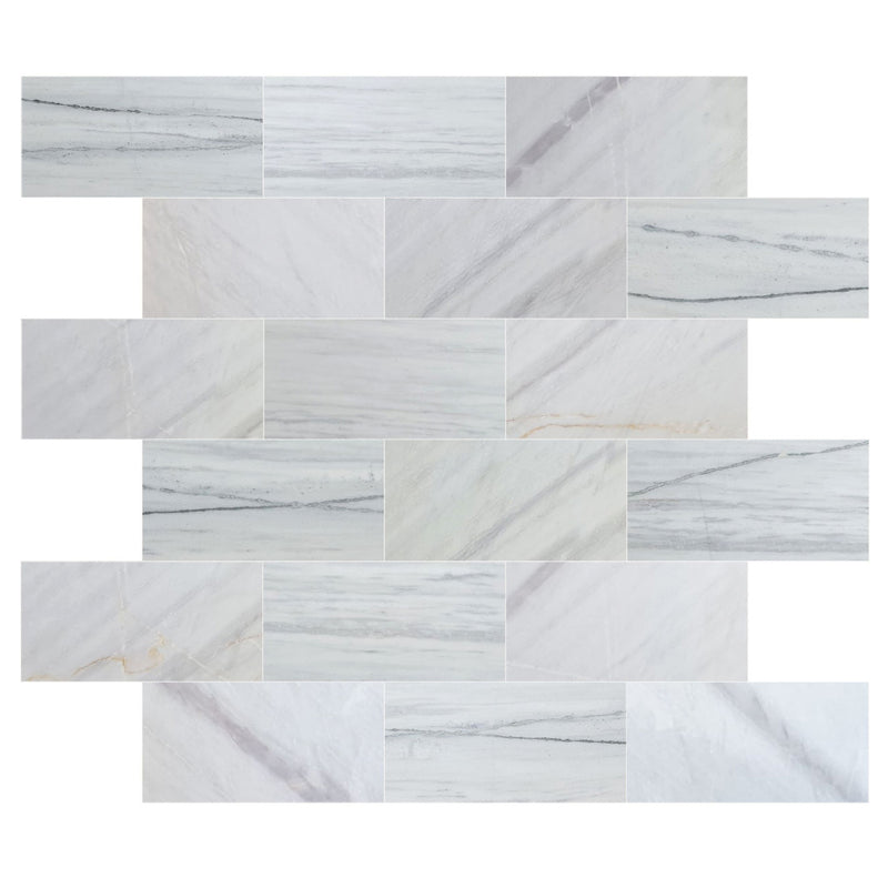 bianco lasa white exotic marble 18x36 polished top multiple view