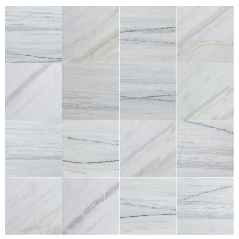 bianco lasa white exotic marble 24x24 polished top multiple view