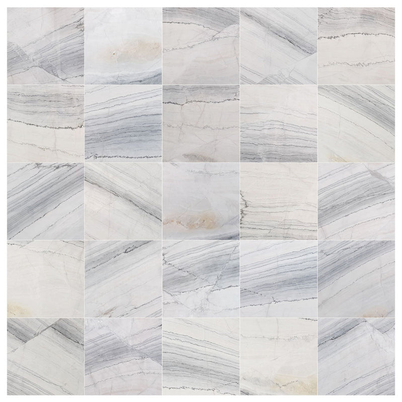 bianco massa white exotic marble 24x24 polished top multiple view
