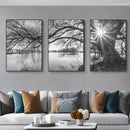 Big Tree Sunset Canvas Posters
