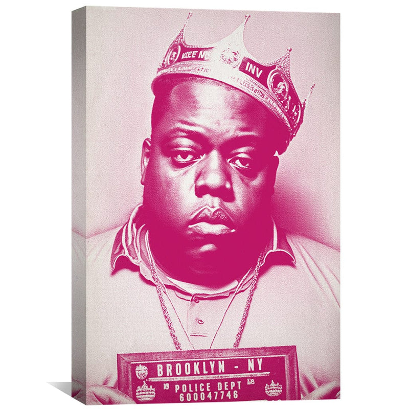 Biggie Mugshot Pink Canvas