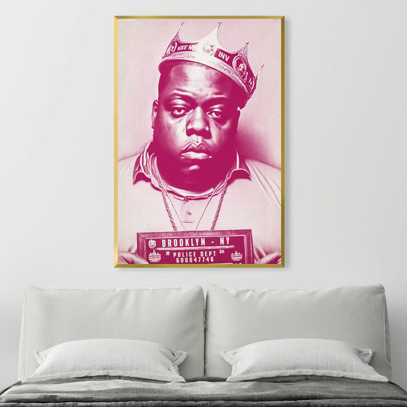 Biggie Mugshot Pink Canvas