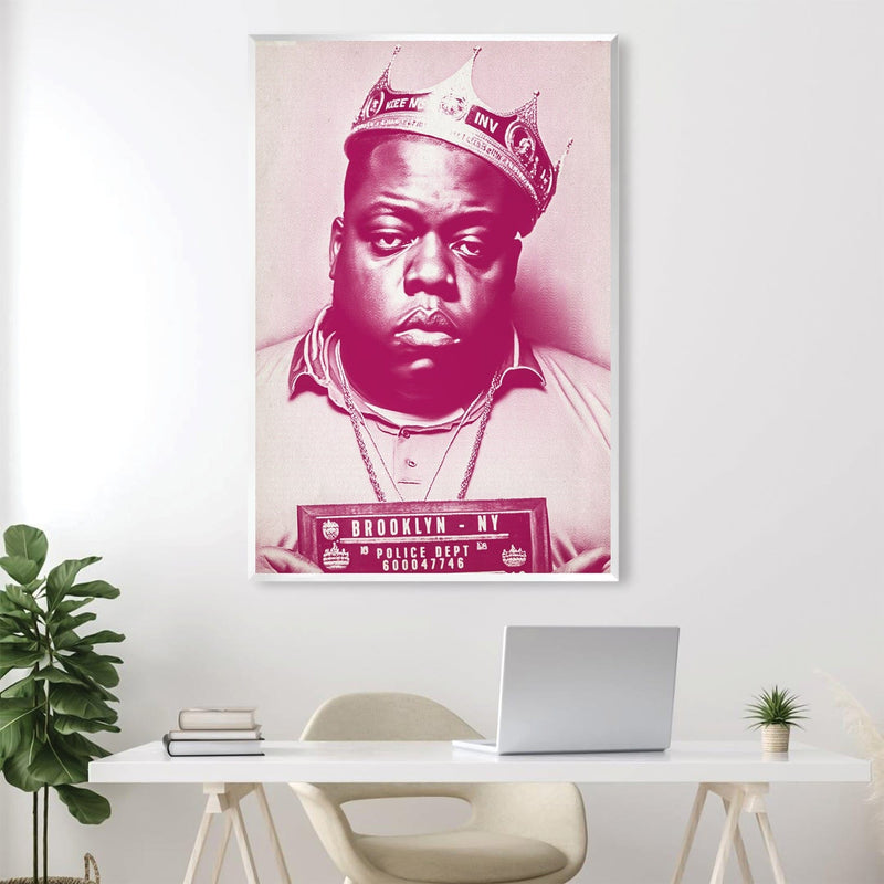 Biggie Mugshot Pink Canvas