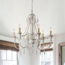 Billiter 6 Light Wood Gray Chandelier