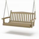 SimplyPoly 4 Foot Amish Made Mission Recycled Plastic Porch Swing, Birchwood Wood Grain