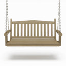 SimplyPoly 4 Foot Amish Made Mission Recycled Plastic Porch Swing, Birchwood Wood Grain
