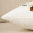 Bird embroidered cotton cushion cover living room floral pillow case