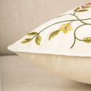 Bird embroidered cotton cushion cover living room floral pillow case