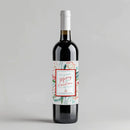 Bird Watercolor Christmas Wine Label