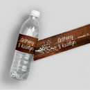 Birds Wood Wedding Water Bottle Labels