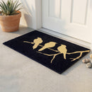 Birds On Branch - Black Coir Doormat