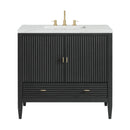 James Martin Myrrin 36" Single Bathroom Vanity, Carbon Oak