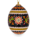 Flowers Authentic Blown Real Eggshell Ukrainian Easter Egg Pysanka Ornament